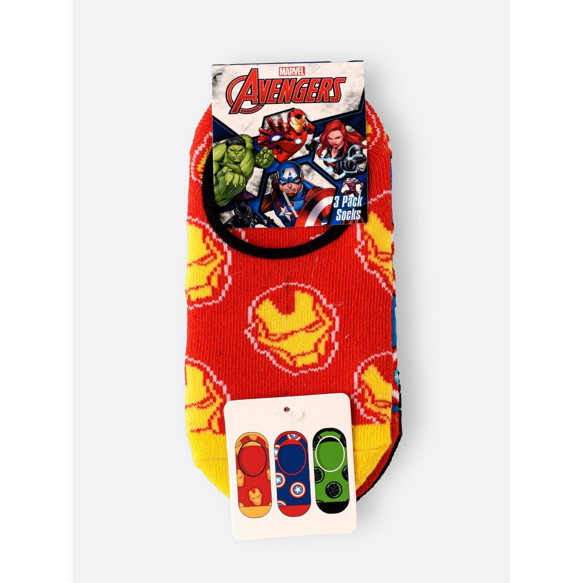 URBAN HAUL X Styli Pack of 3 - Marvel Avengers Print Invisible Socks-boys-accessories-socks-image-1