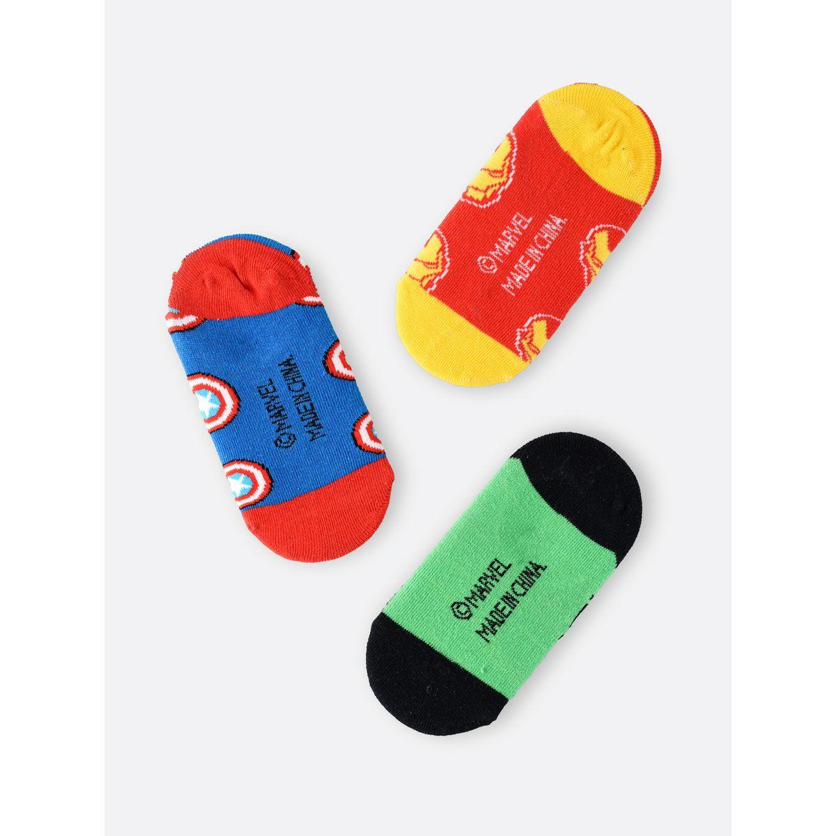 URBAN HAUL X Styli Pack of 3 - Marvel Avengers Print Invisible Socks-boys-accessories-socks-image-2