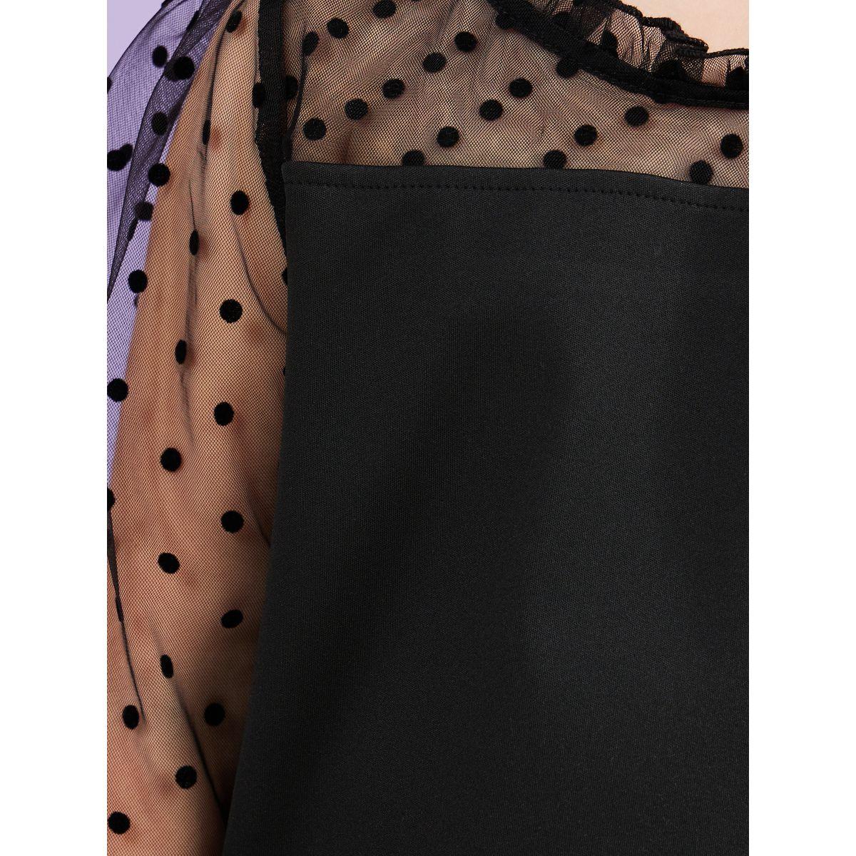 Styli Polka Dot Mesh Long Sleeves Blouse-girls-clothing-blousesandshirts-image-4