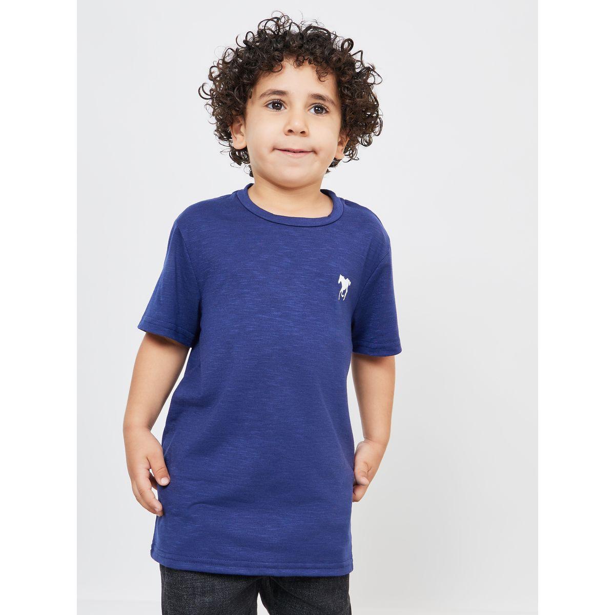Styli Horse Print Melange T-Shirt-boys-clothing-tshirtsandpolos-image-1