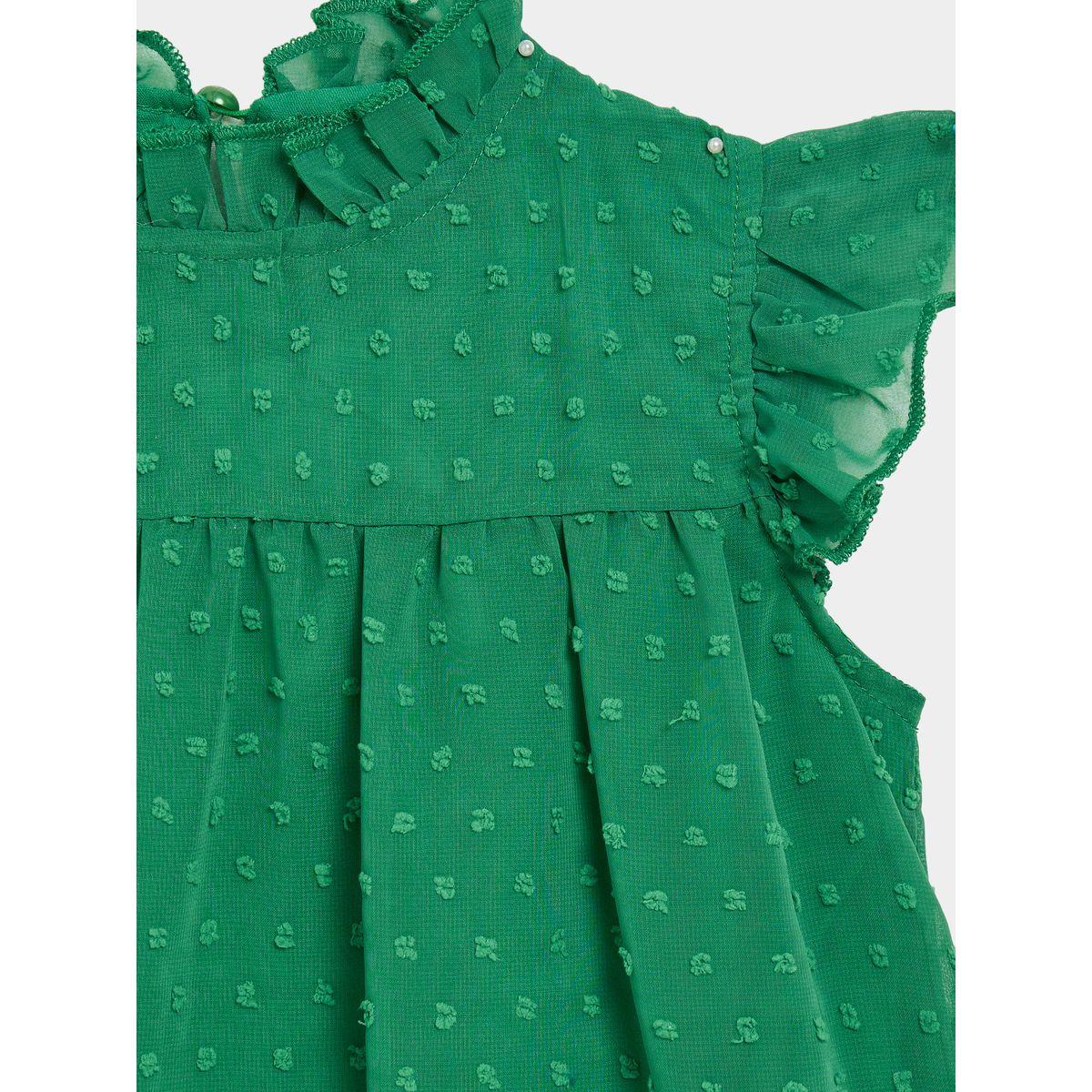 Styli Dobby Ruffle Trim High Neck Blouse-girls-clothing-blousesandshirts-image-6