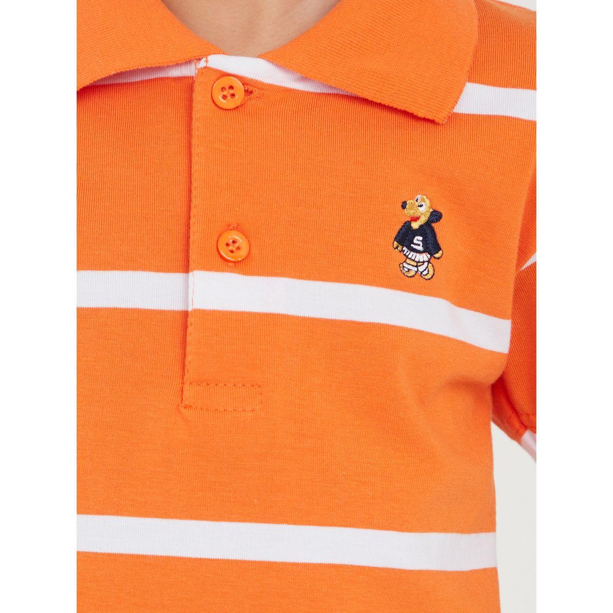 Styli Bear Embroidery Striped Polo T-shirt-boys-clothing-shirts-image-4