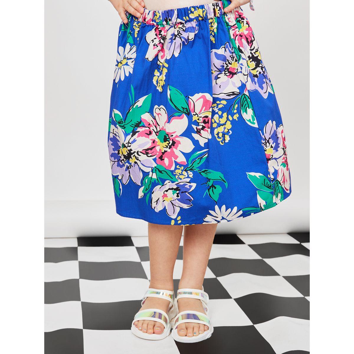AIKO Frill Sleeve Embroidered Detail Blouse & Floral Skirt Set-girls-clothing-setsandcoords-image-3