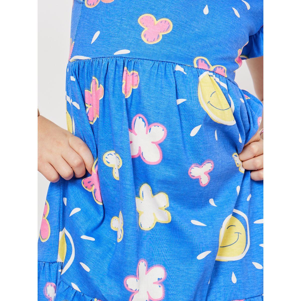 فستان بياقة دائرية مزين بكشكش-girls-clothing-dressesandjumpsuits-image-3