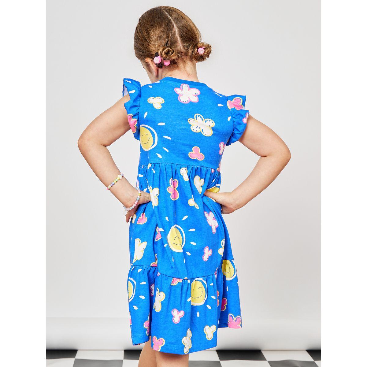 AIKO Floral Sunny Print Round Neck Dress-girls-clothing-dressesandjumpsuits-image-4