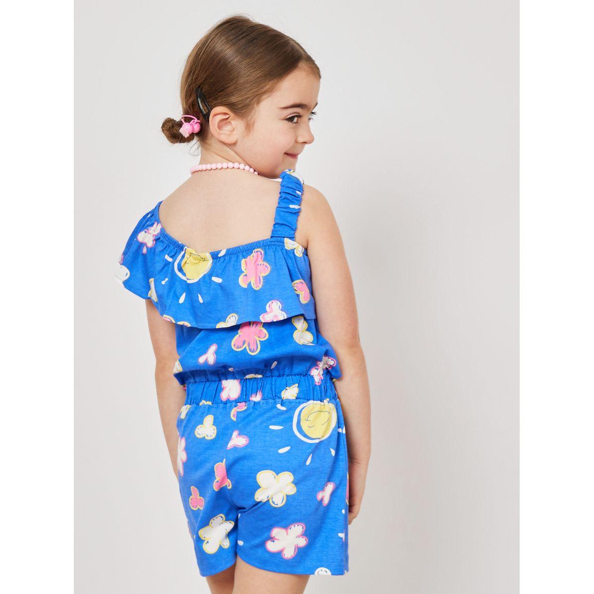 AIKO Smilies Print One Shoulder Sleeves Romper-girls-clothing-rompers-image-5