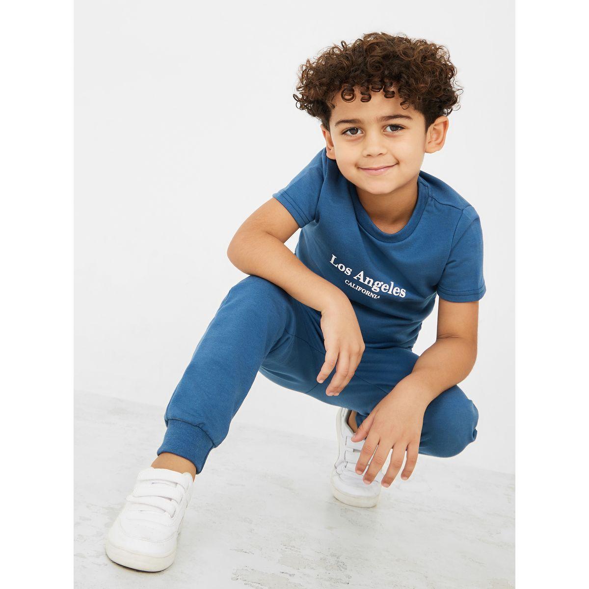 Styli Los Angeles Print T-shirt & Jogger Set-boys-clothing-setsandcoords-image-1