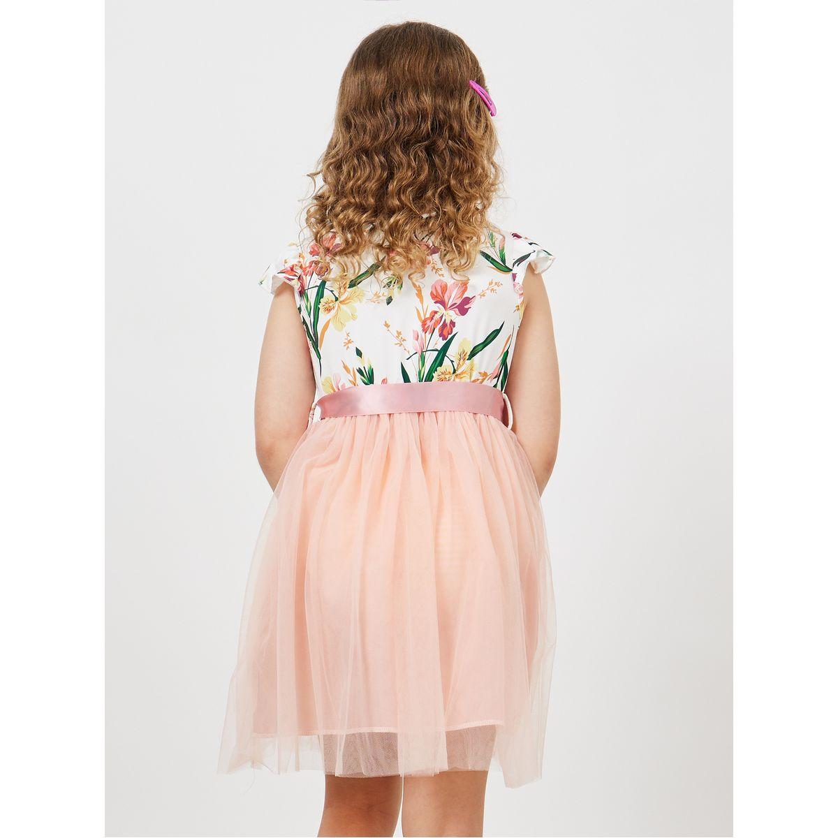 Styli Floral Print Mesh Insert Dress-girls-clothing-dressesandjumpsuits-image-4
