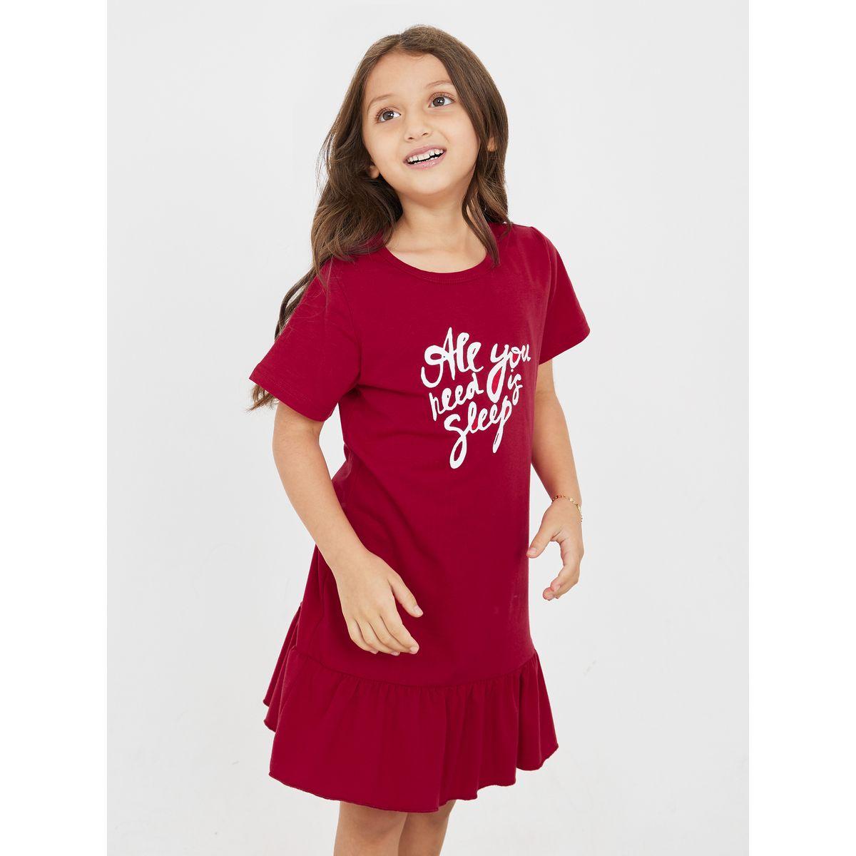 قميص نوم مطبع بطبعة كتابة-girls-clothing-nightwear-image-2