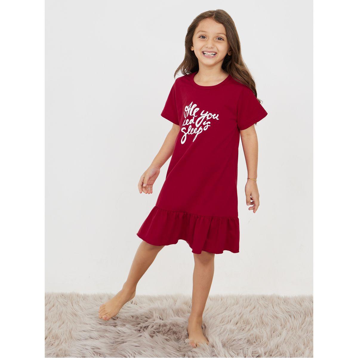 قميص نوم مطبع بطبعة كتابة-girls-clothing-nightwear-image-3