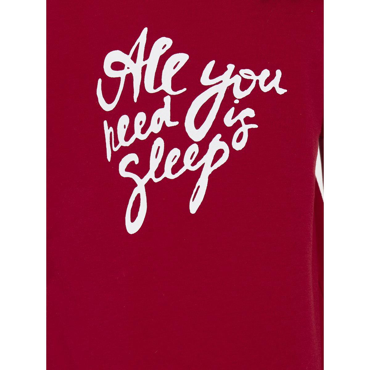 Styli Slogan Print Ruffle Hem Sleep Dress-girls-clothing-nightwear-image-4
