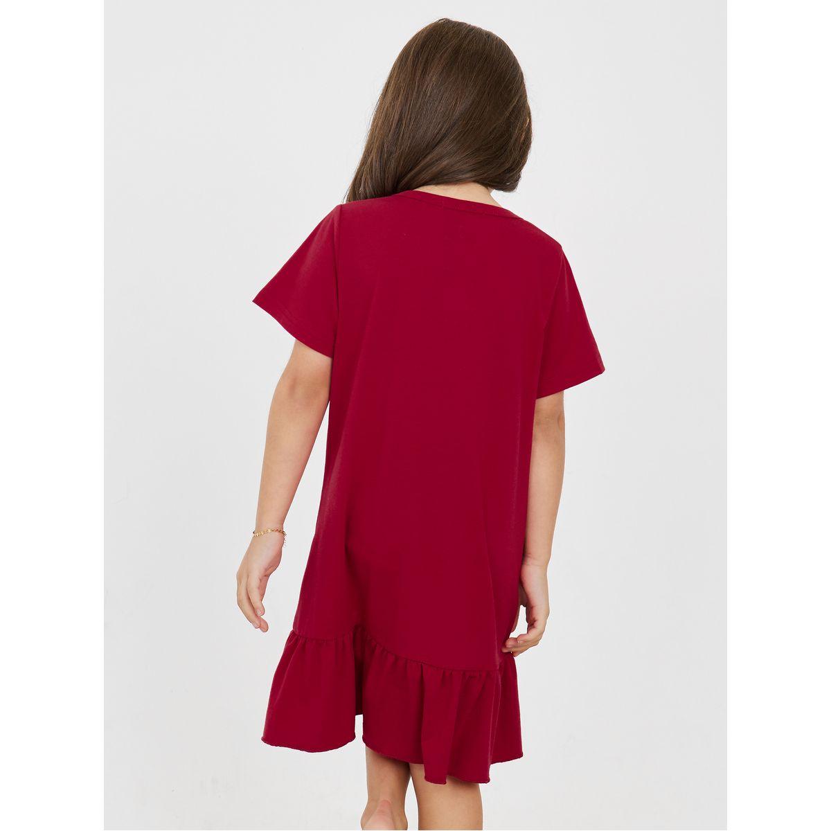 Styli Slogan Print Ruffle Hem Sleep Dress-girls-clothing-nightwear-image-5
