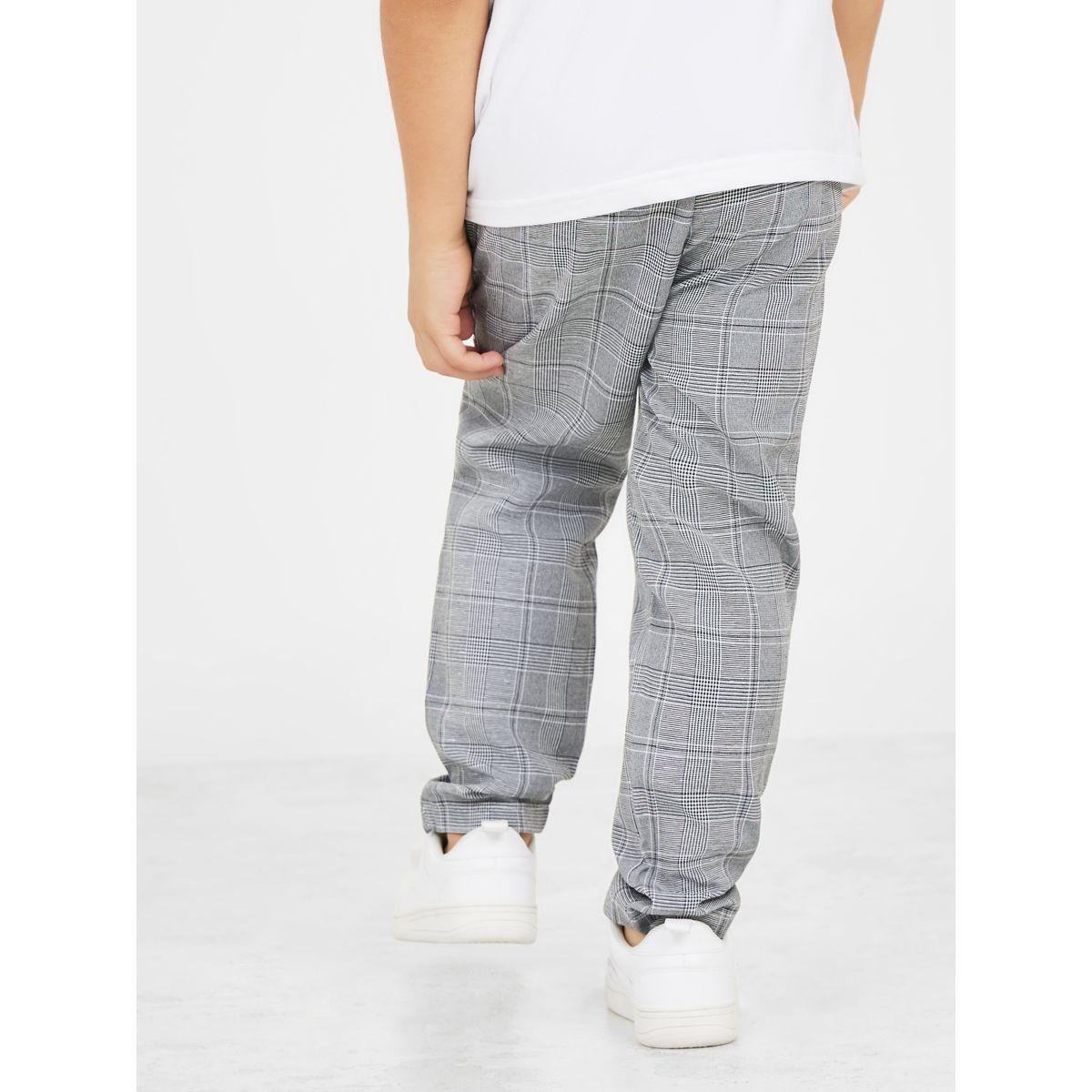 Styli Plaid Print Trouser with Drawstring-boys-clothing-bottoms-trousers-image-5