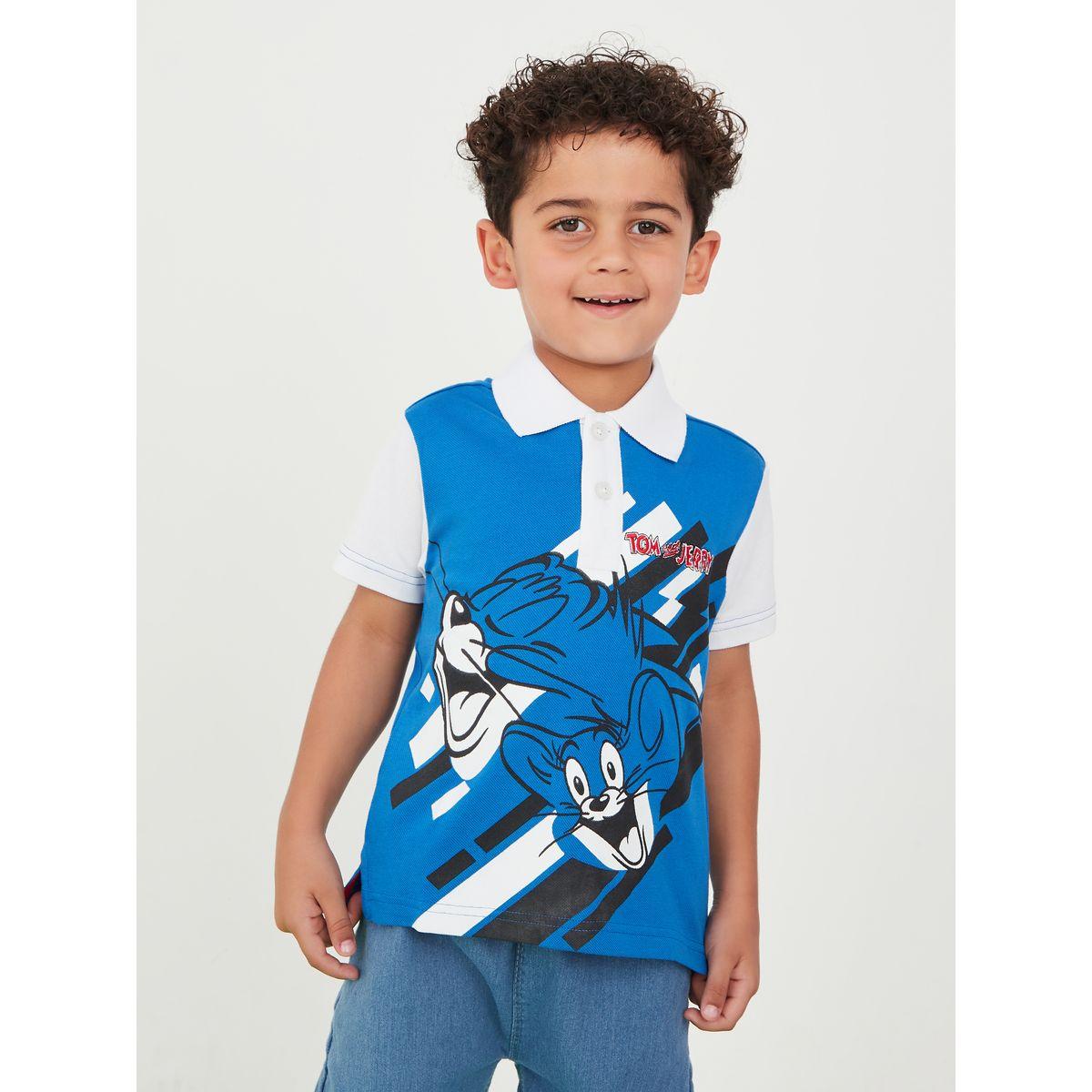 تيشيرت بولو مطبع بطبعة توم وجيري أوربان هُول × ستايلي-boys-clothing-tshirtsandpolos-image-1
