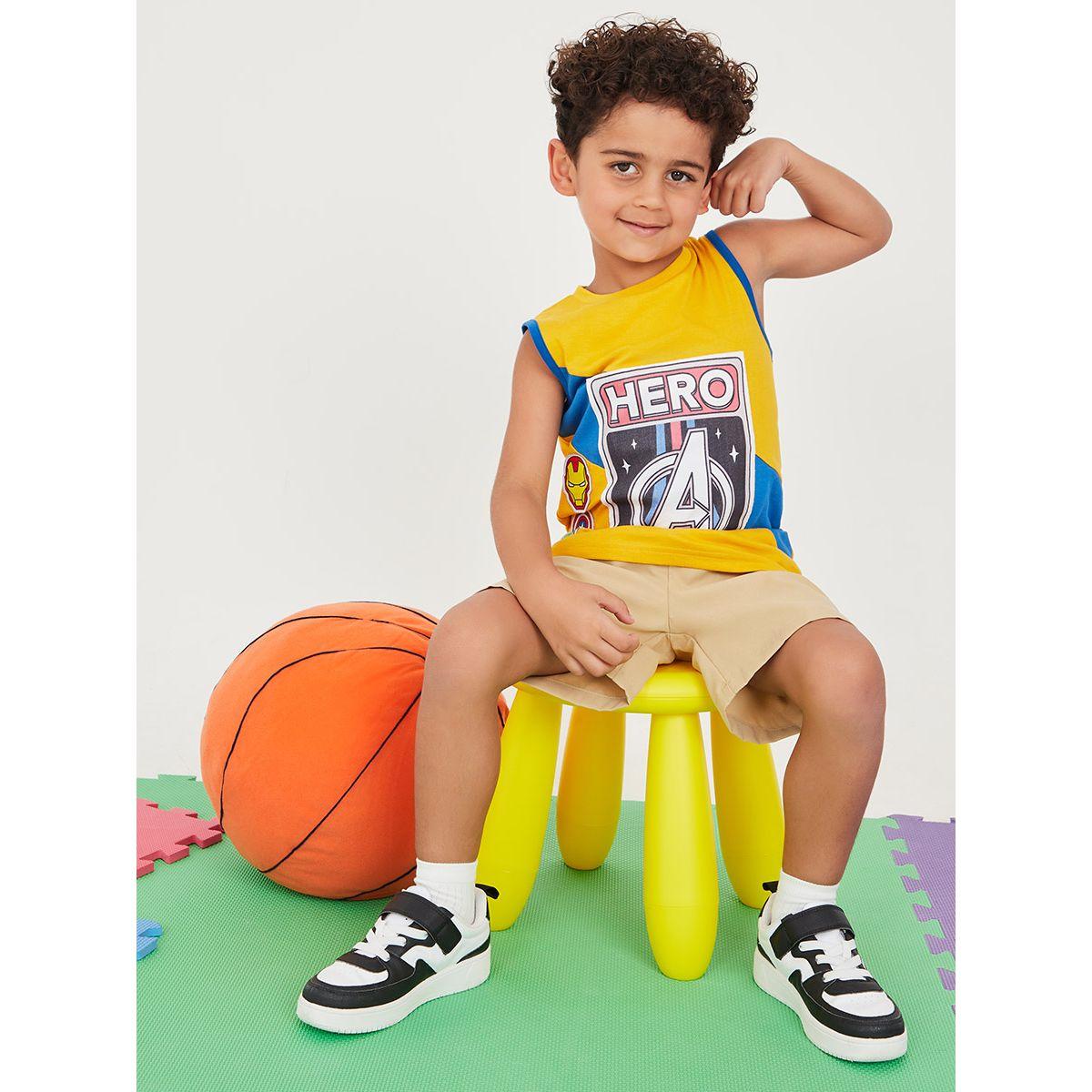 URBAN HAUL X Styli  Marvels Avengers Graphic Print Sleeveless T-shirt-boys-clothing-tshirtsandpolos-image-1