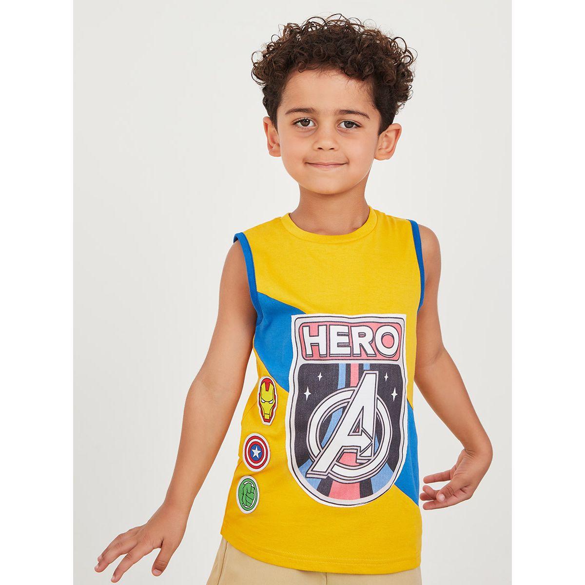 URBAN HAUL X Styli  Marvels Avengers Graphic Print Sleeveless T-shirt-boys-clothing-tshirtsandpolos-image-2