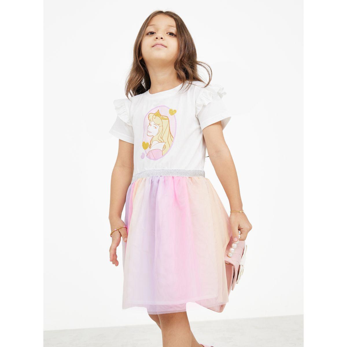 URBAN HAUL X Styli  Disney Princess Mesh Insert Dress-girls-clothing-dressesandjumpsuits-image-1