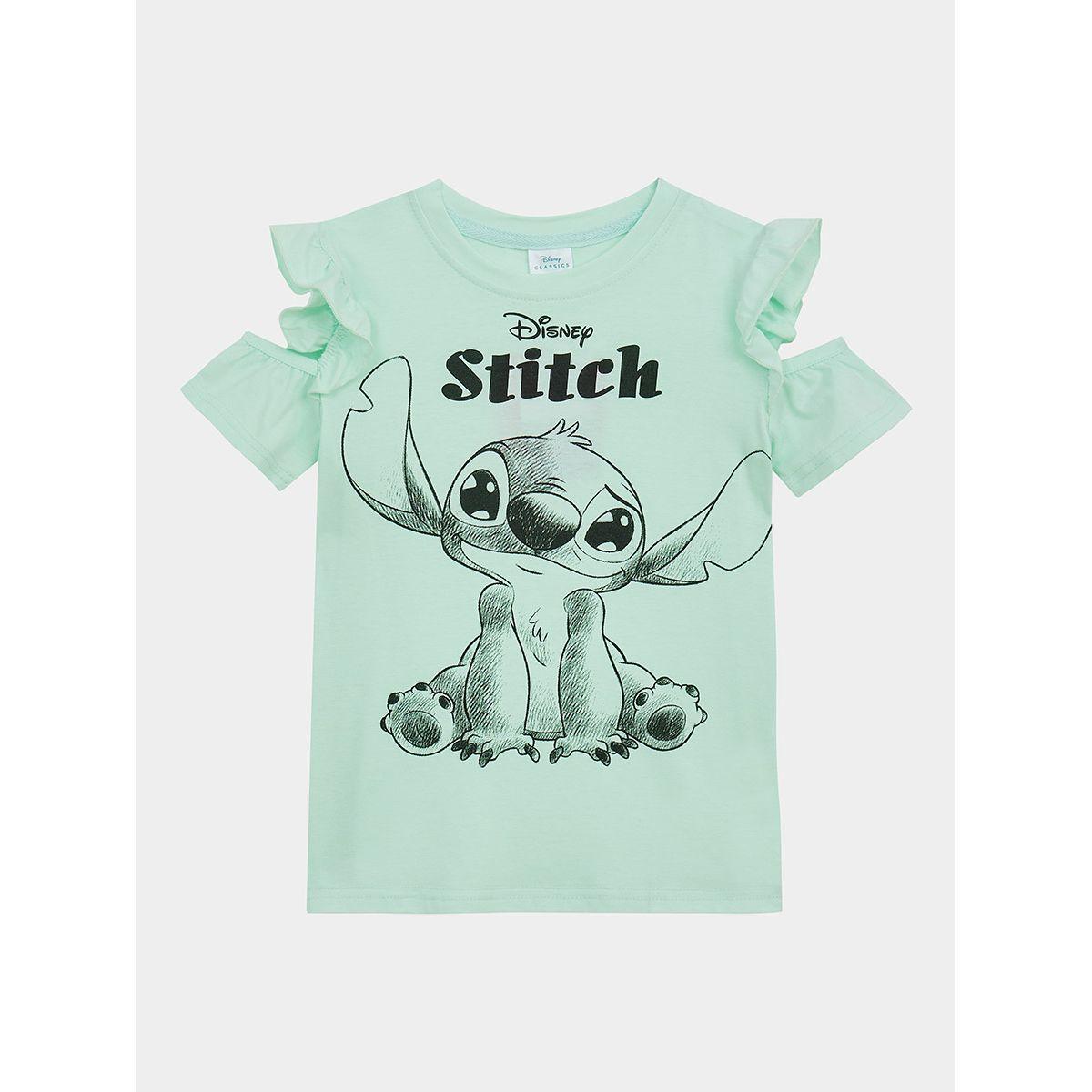 URBAN HAUL X Styli Disney Lilo & Stich Cold Shoulder Sleeve T-Shirt-girls-clothing-tshirts-image-1