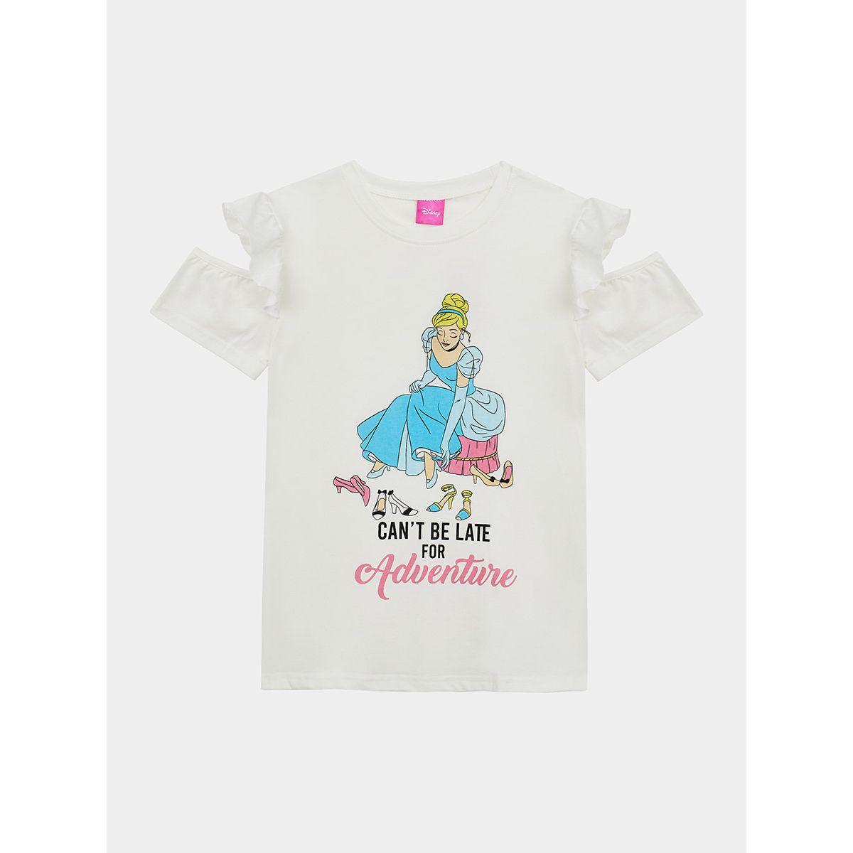 URBAN HAUL X Styli Disney Cinderella Cold Shoulder Sleeve Top-girls-clothing-tshirts-image-1