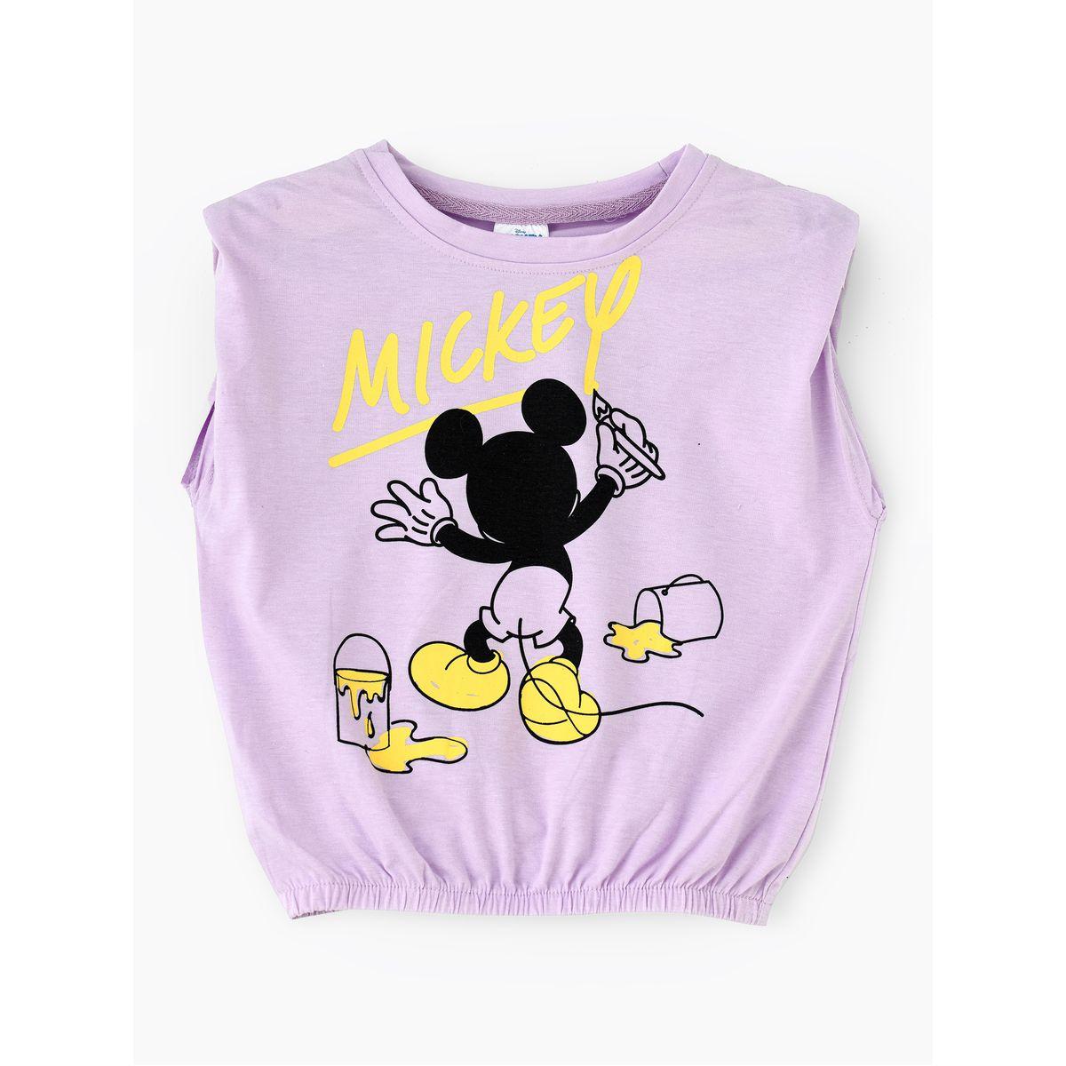 تيشيرت مطبع بطبعة ميكي ماوس أوربان هُول × ستايلي-girls-clothing-tshirts-image-1