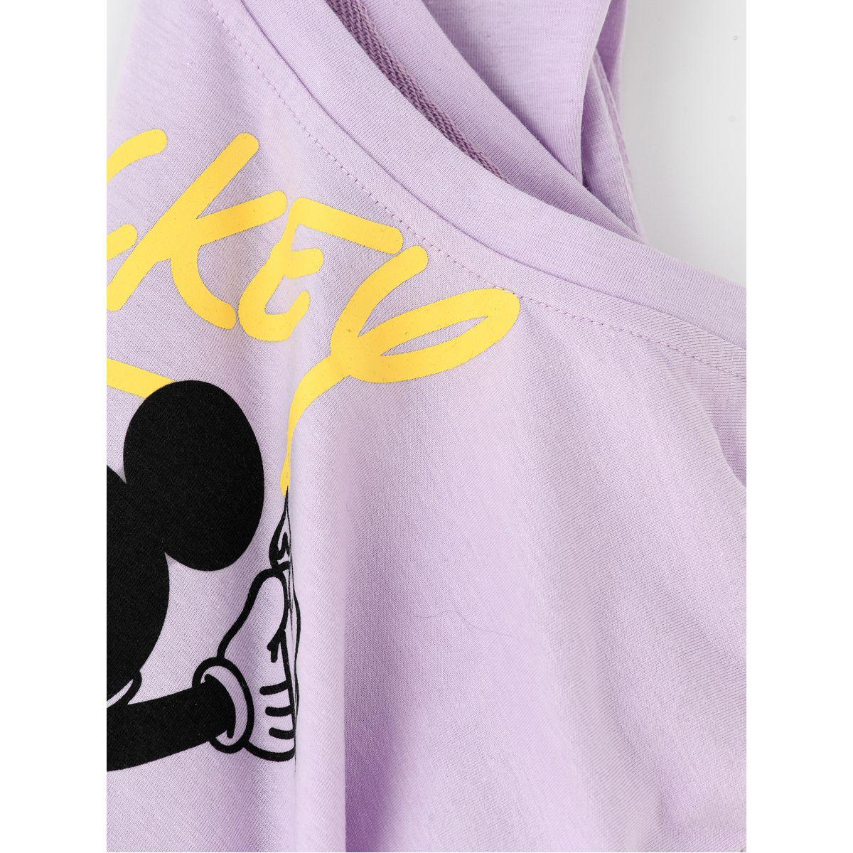 تيشيرت مطبع بطبعة ميكي ماوس أوربان هُول × ستايلي-girls-clothing-tshirts-image-4
