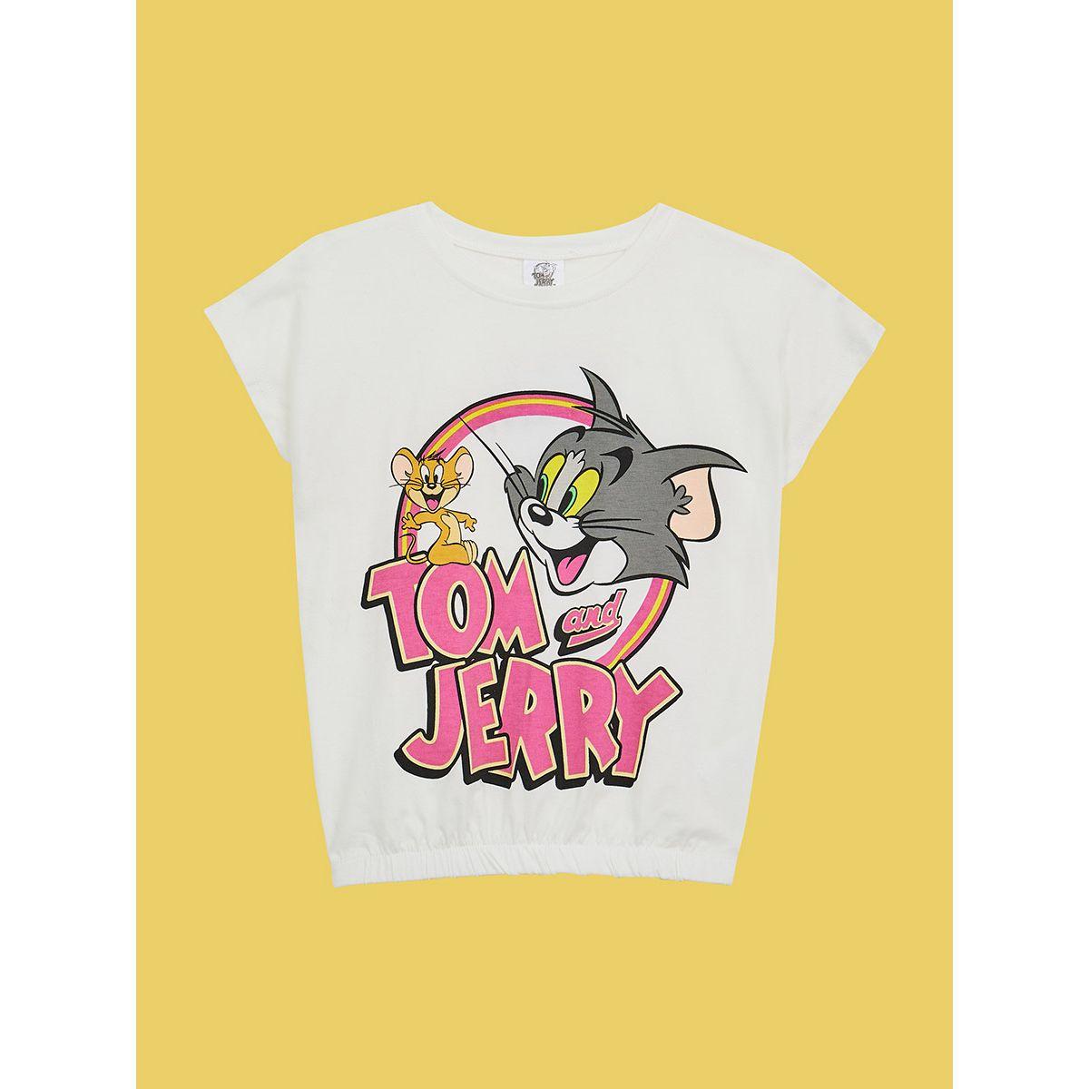 تيشيرت مطبع بطبعة توم اّند جيري أوربان هُول × ستايلي-girls-clothing-tshirts-image-1