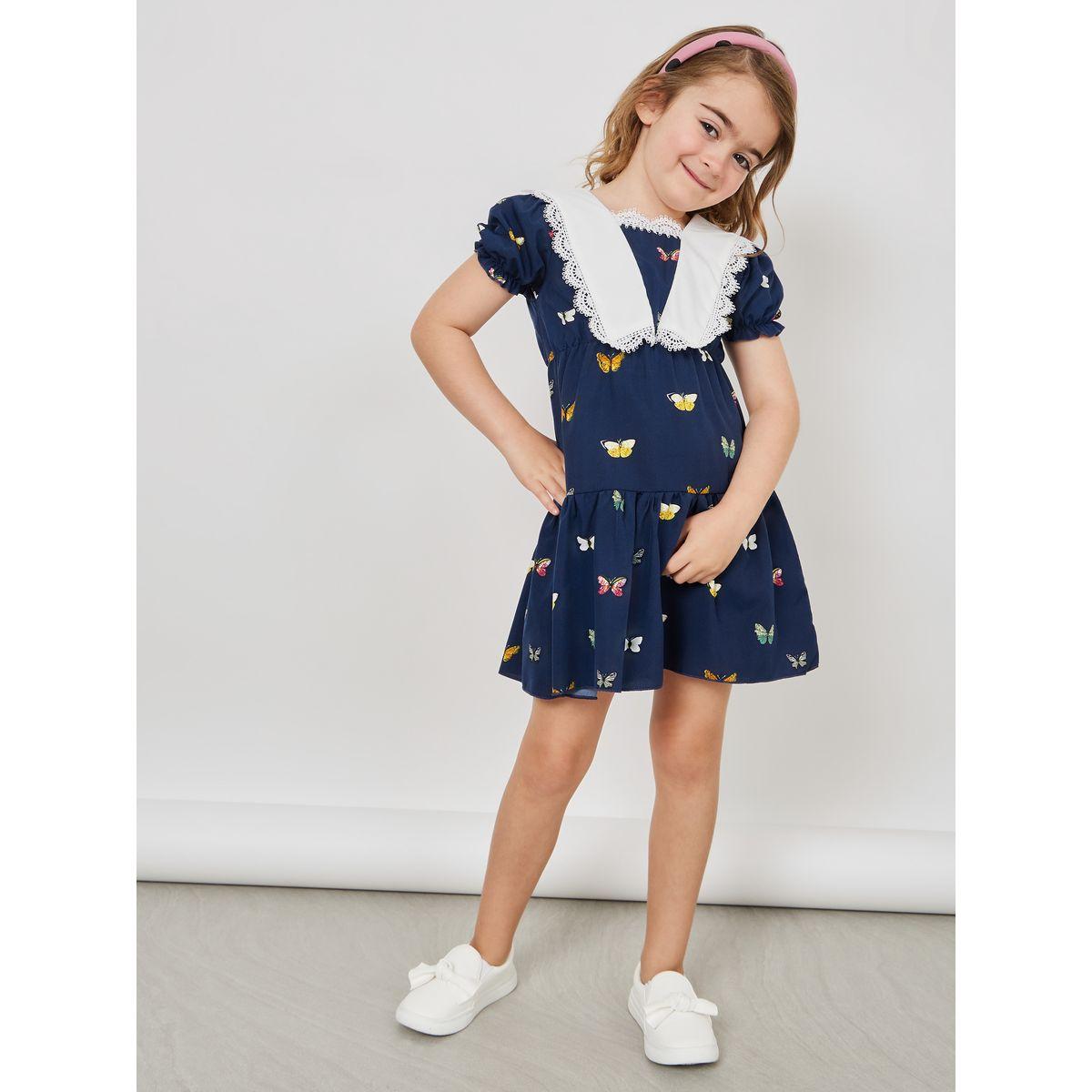 فستان بتفاصيل دانتيل وكشكش-girls-clothing-dressesandjumpsuits-image-2