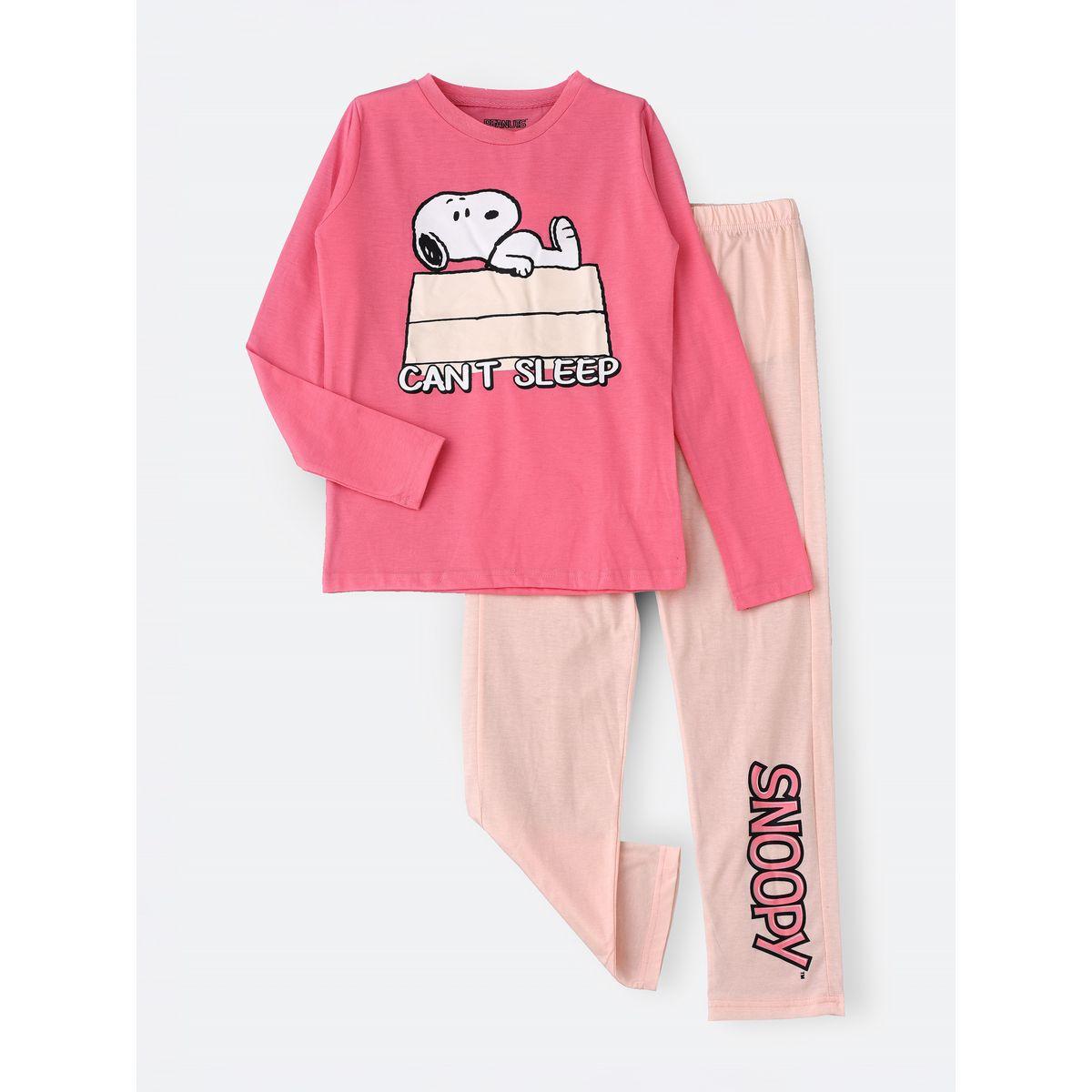 URBAN HAUL X Styli Peanuts Snoopy Graphic & Pyjama Set-girls-clothing-nightwear-image-1
