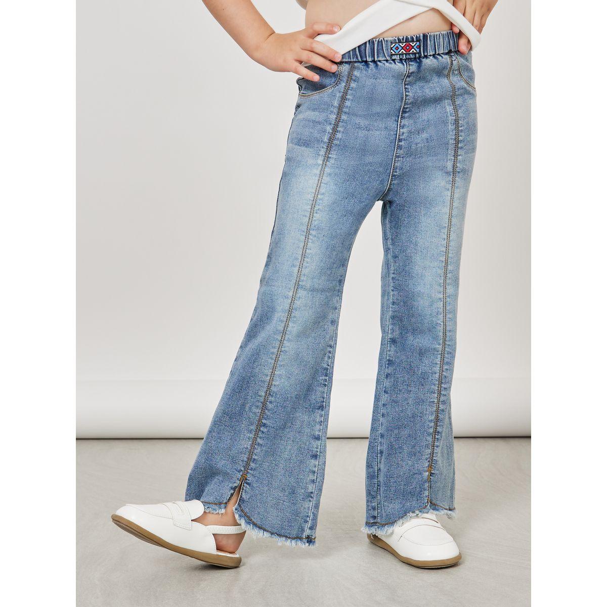 جينز بحافة واسعة وتفاصيل ممزقة-girls-clothing-bottoms-jeansandjeggings-image-1