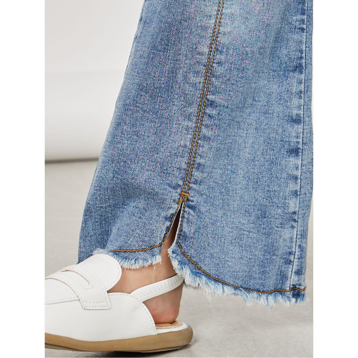 Styli Frayed Hem Bootcut Jeans-girls-clothing-bottoms-jeansandjeggings-image-3