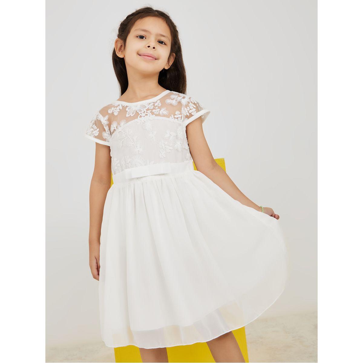 Styli Embroidered Lace Insert A-Line Dress-girls-clothing-dressesandjumpsuits-image-1
