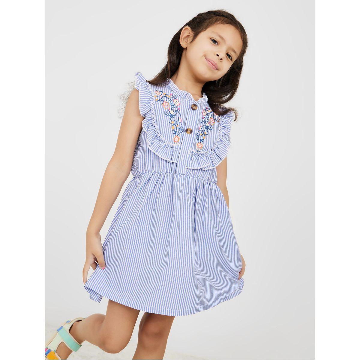 فستان مخطط مزين بكشكش-girls-clothing-dressesandjumpsuits-image-1