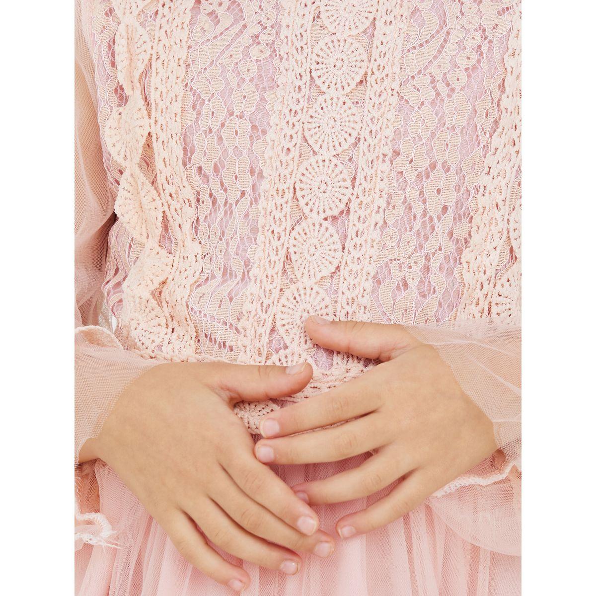 Styli Embroidery Panel Mesh Overlay Dress-girls-clothing-dressesandjumpsuits-image-3