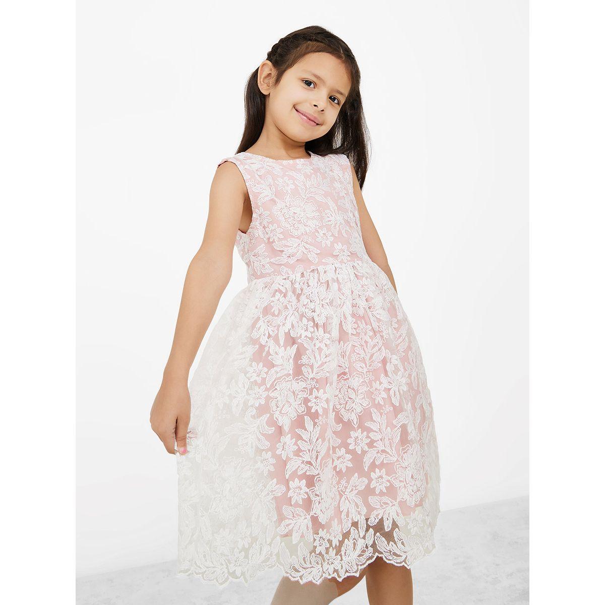 Styli Floral Mesh Insert Dress-girls-clothing-dressesandjumpsuits-image-1