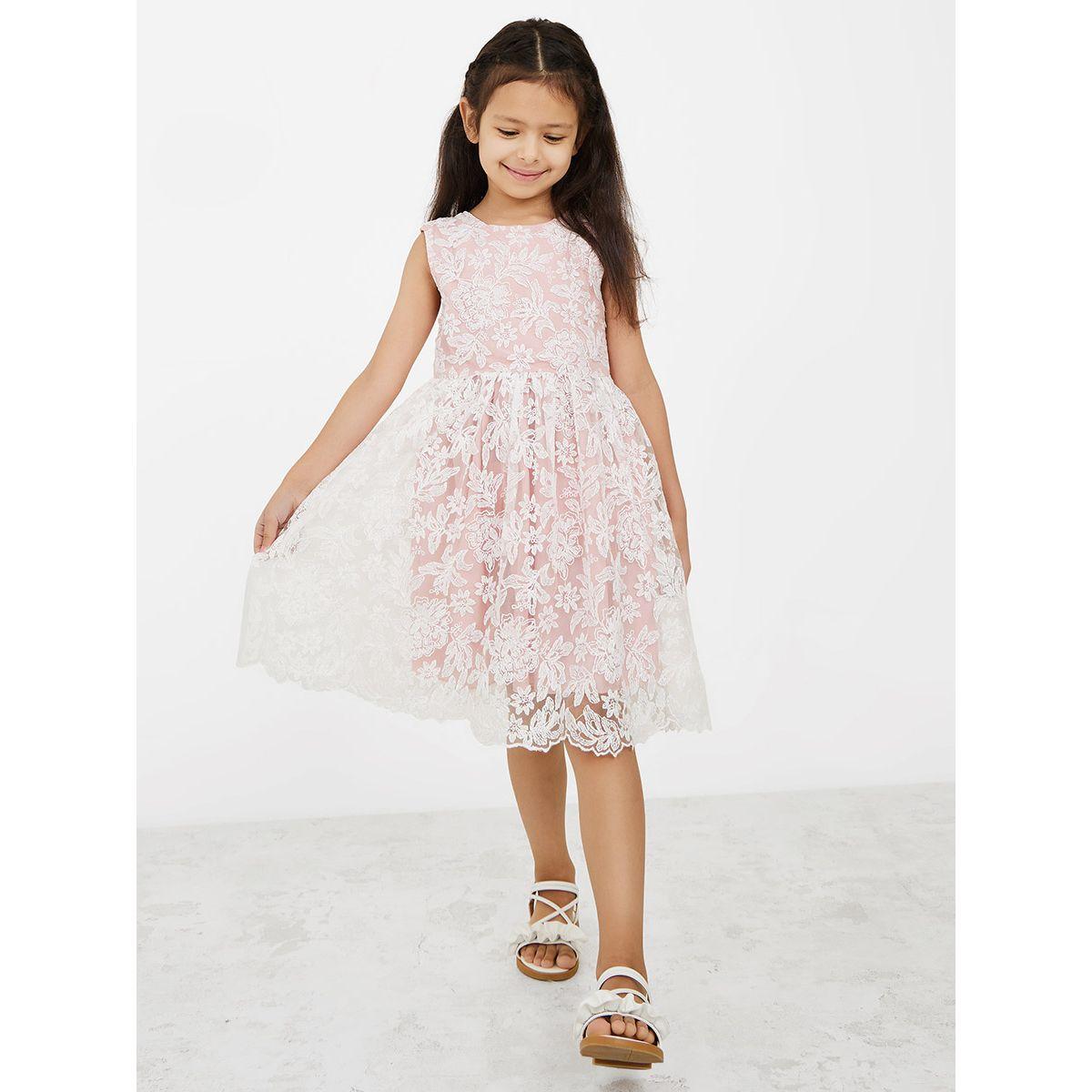 Styli Floral Mesh Insert Dress-girls-clothing-dressesandjumpsuits-image-2