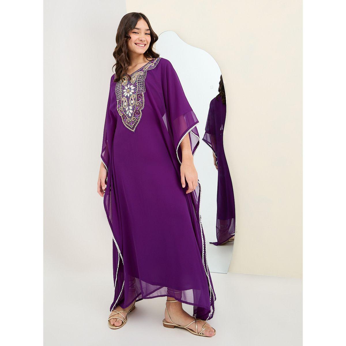 Styli V Neck Embellished Kaftan-girls-clothing-dressesandjumpsuits-image-1