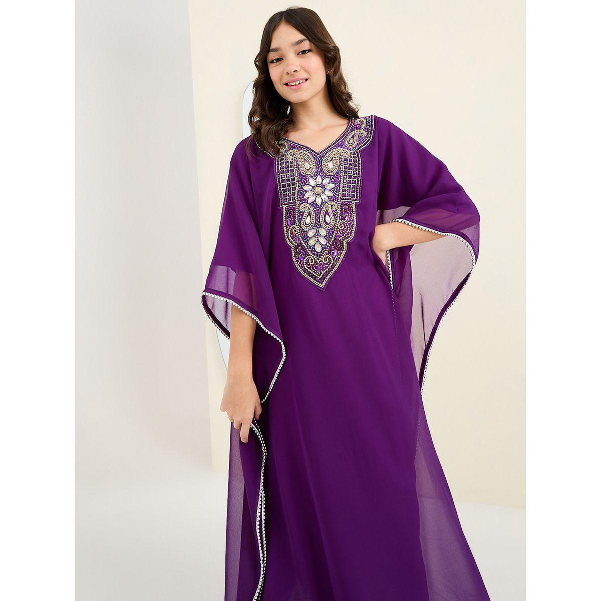 Styli V Neck Embellished Kaftan-girls-clothing-dressesandjumpsuits-image-2