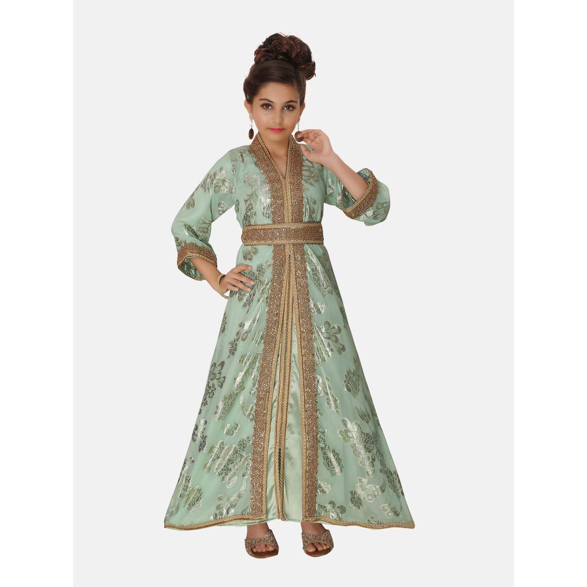 جلابية جاكار برباط من الخلف-girls-clothing-dressesandjumpsuits-image-1