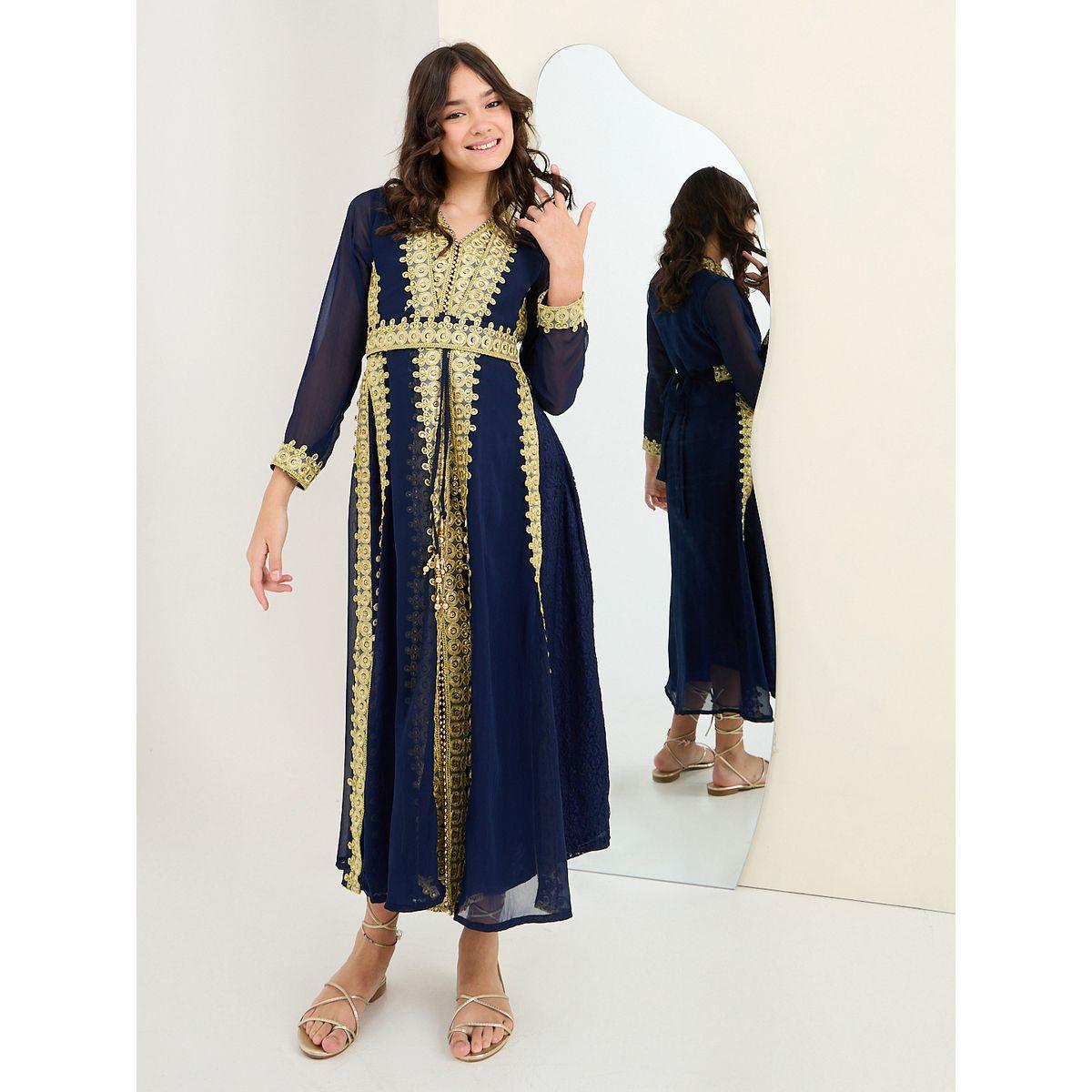 جلابية منمقة مع أربطة-girls-clothing-dressesandjumpsuits-image-1