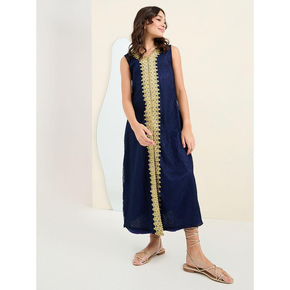 جلابية منمقة مع أربطة-girls-clothing-dressesandjumpsuits-image-4