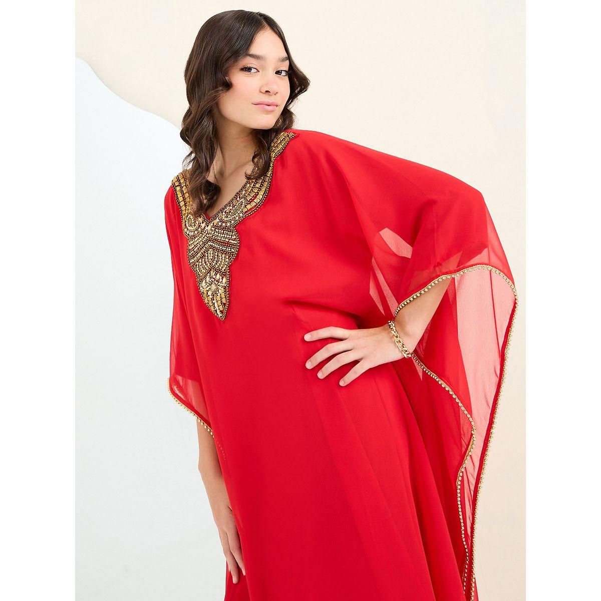 Styli Sweetheart Neck Embellished Kaftan-girls-clothing-dressesandjumpsuits-image-2