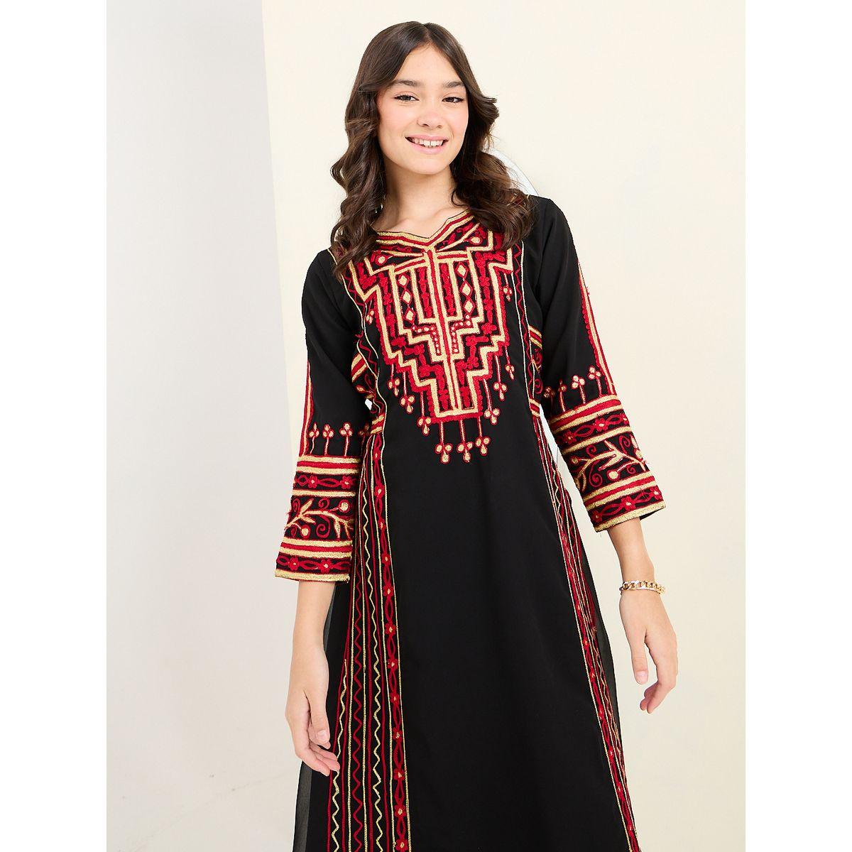 Styli Scoop Neck Embroidered Jalabiya-girls-clothing-dressesandjumpsuits-image-2