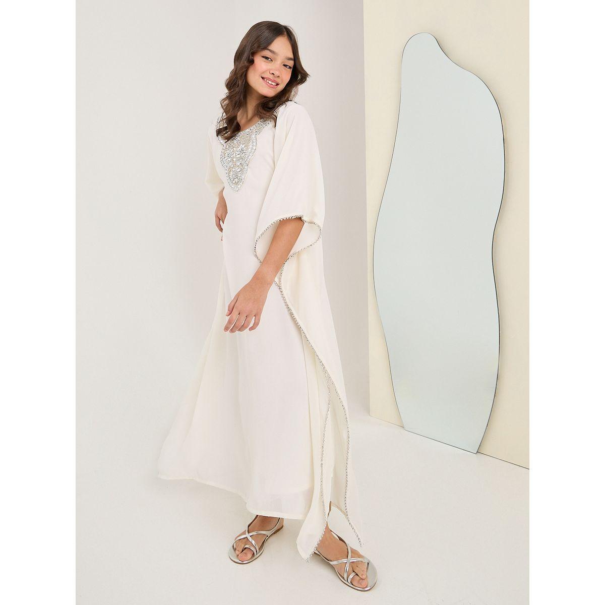 قفطان منمق بياقة سكوب-girls-clothing-dressesandjumpsuits-image-1