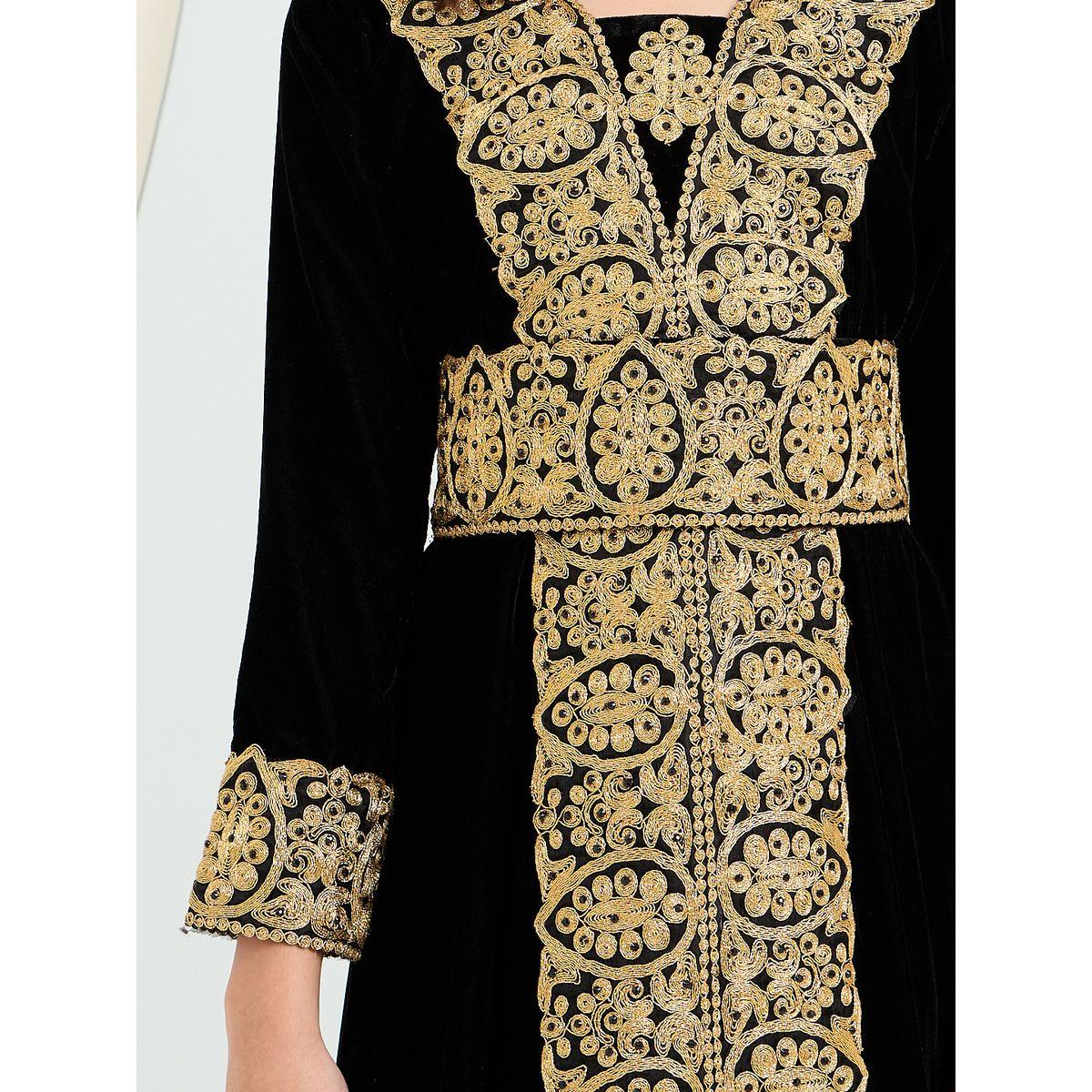 جلابية بتفاصيل مطرزة مع رباط-girls-clothing-dressesandjumpsuits-image-3