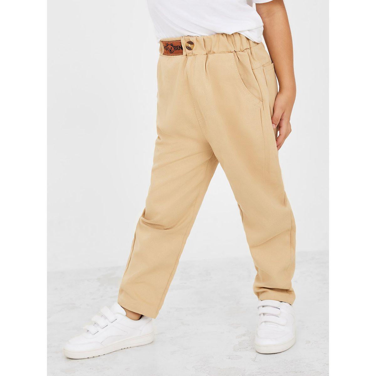 Styli Solid Twill Trouser with Patch Detail-boys-clothing-bottoms-trousers-image-1