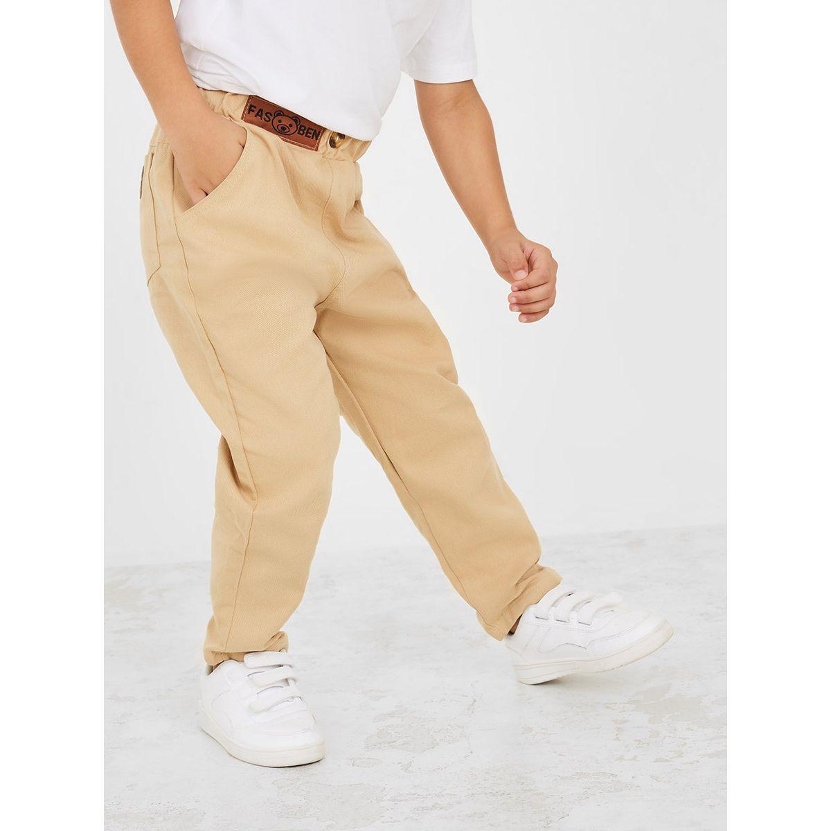 Styli Solid Twill Trouser with Patch Detail-boys-clothing-bottoms-trousers-image-3