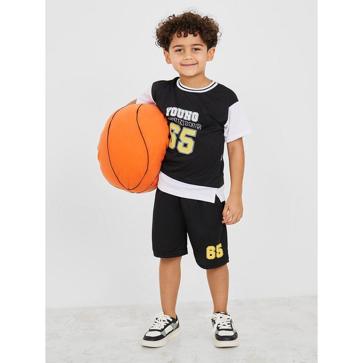 Styli Varsity Graphic T-Shirt & Shorts Set-boys-clothing-setsandcoords-image-1