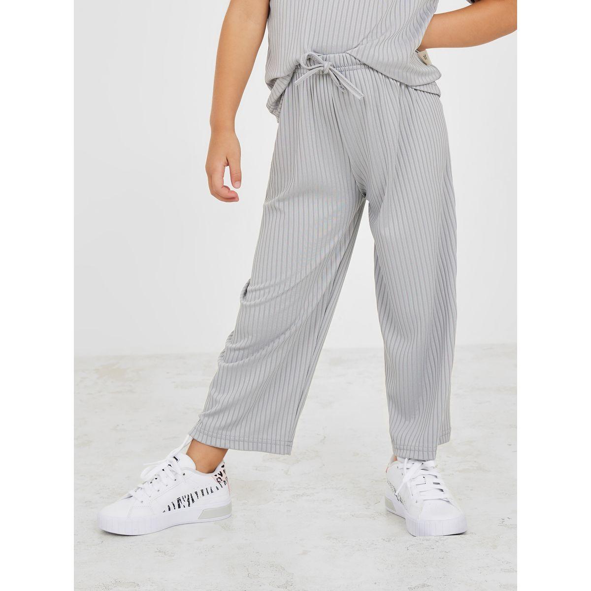Styli Solid Knit Polo T-Shirt & Pants Set-girls-clothing-setsandcoords-image-4
