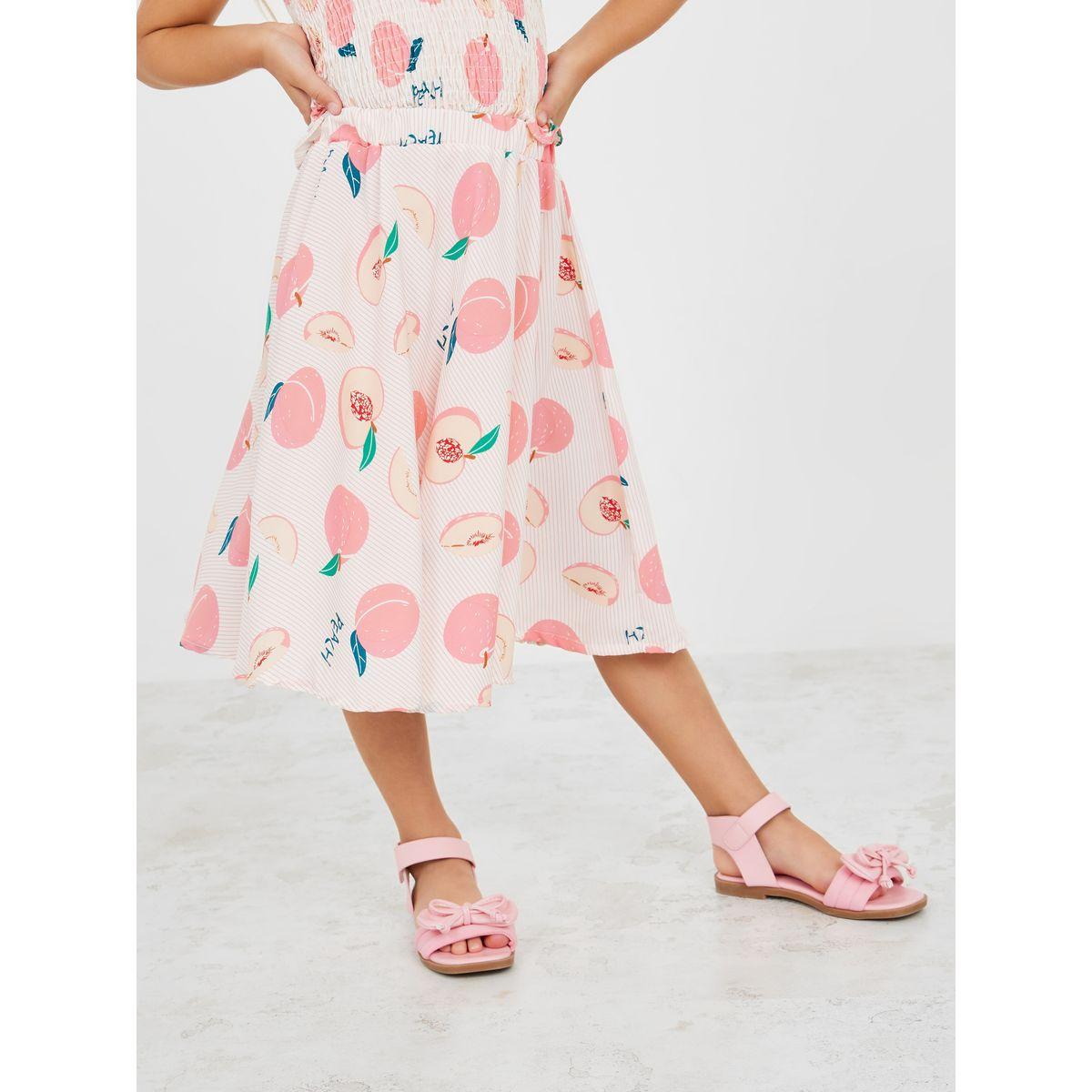Styli Peach Print Crop Top & Skirt Set-girls-clothing-setsandcoords-image-4