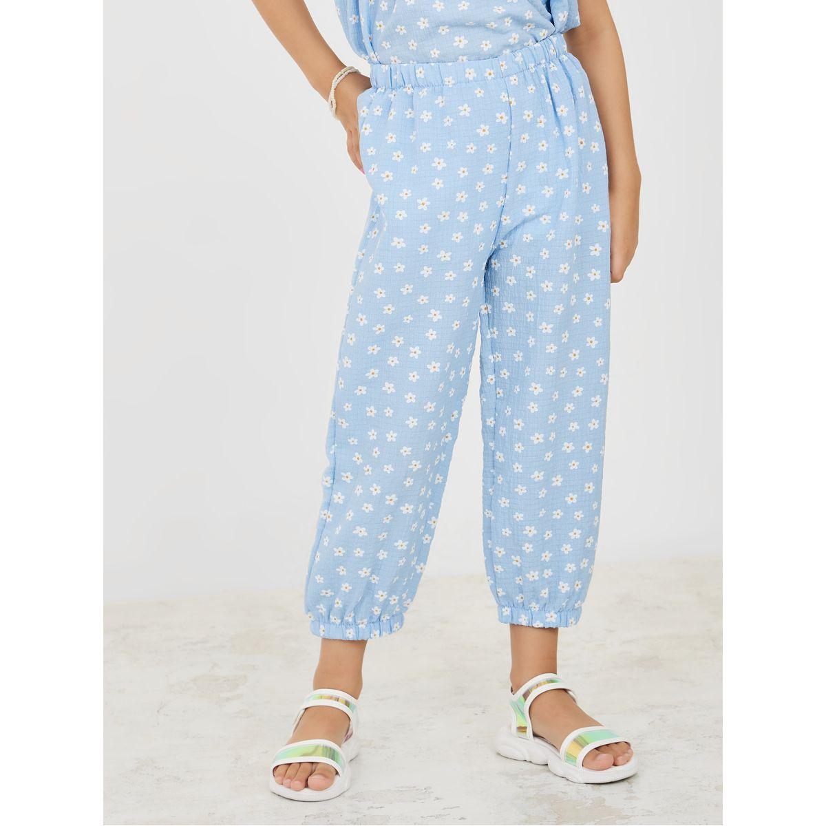Styli Daisy Print Smock Top & Pants Set-girls-clothing-setsandcoords-image-4